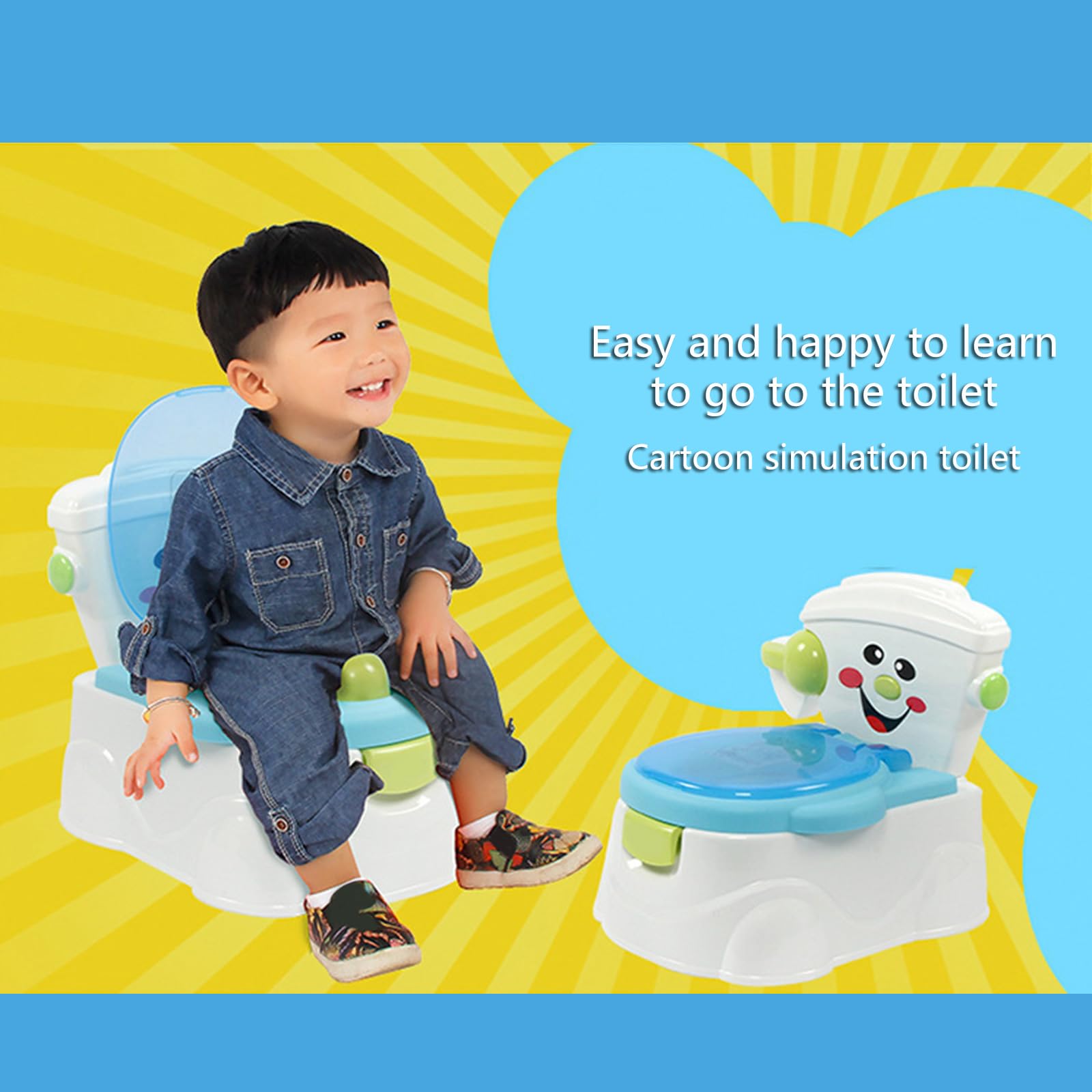 Allenamento per vasino per bambini, per imparare a usare il vasino, portatile, per viaggiare, base stabile, antiscivolo, sedia da allenamento