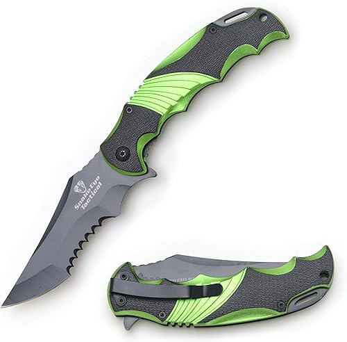 Snake Eye Tactical Cuchillo de bolsillo plegable de dos tonos, resistente, ultra suave, con apertura de una mano, ideal para trabajo recreativo,