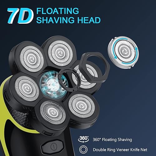 Miniatura 2 de Telfun Cuchillas de repuesto para afeitadora, 7 cabezales, cuchilla de repuesto para cortadora de barba, fácil de instalar, cabezal de afeitadora