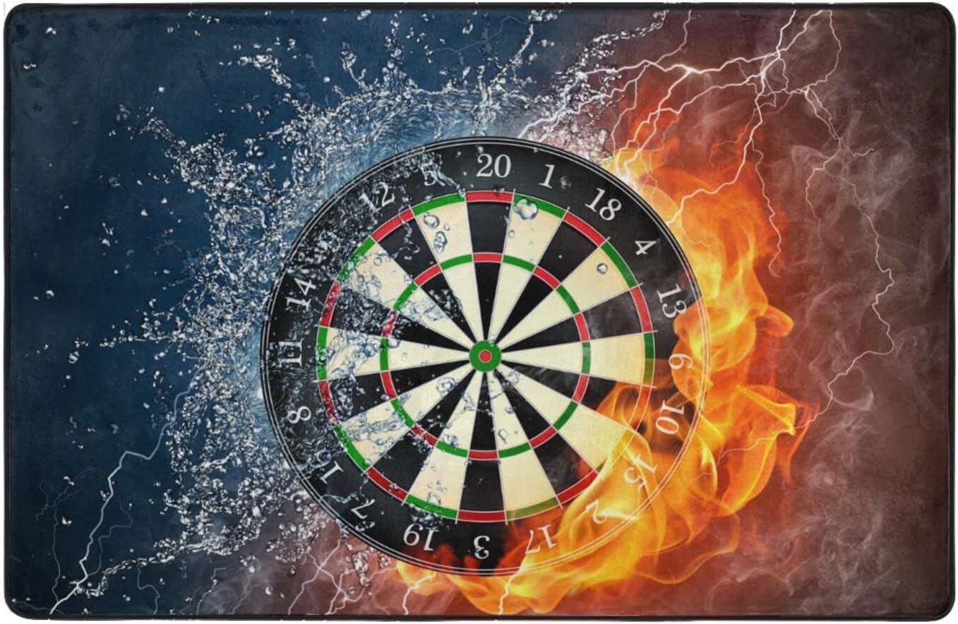 SWEET TANG Rectangle Area Rugs Dart Board Target Ice Water Fire, Boho Soft Bedside Rug Kitchen Mats, Non Skid Washable Floor Mat for Bedroom Living Room Bathroom 5 x 3 Feet