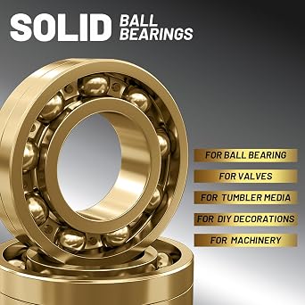 16 pcs 1/2 Precision Solid Brass Bearing Balls, Brass Balls Metal Balls for Bearings, Valves, Machinery, Tumbler, Decorations