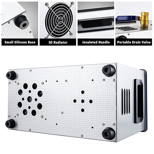 Miniatura 9 de Anbull Máquina limpiadora ultrasónica profesional de 15 litros con acero inoxidable 304 y calentador de temporizador digital para joyería, reloj,