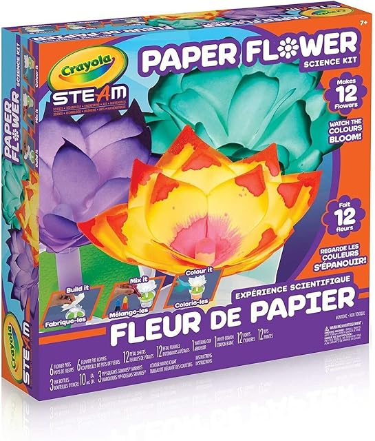 Crayola Paper Flower Science Kit, Colour Changing Flowers, Gift for Kids Ages 7, 8, 9, 10