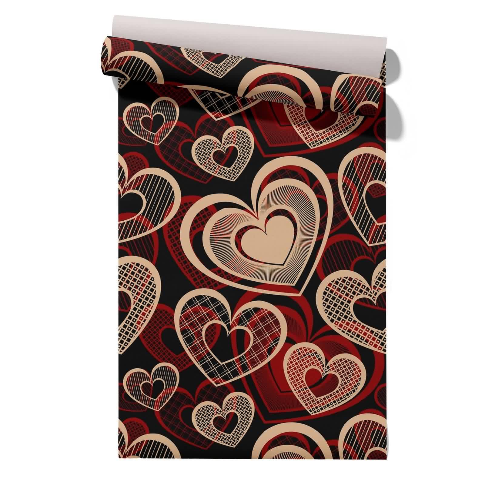 CEVAN Self Adhesive Wallpaper Roll Peel and Stick Floral Vinyl Covering Love Warm Romantic 45x200cm
