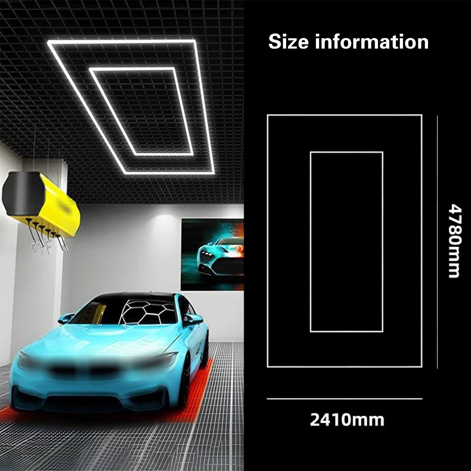 TimjAn Garagenlicht, LED-Wabendeckenleuchte mit höherer Helligkeit, for Lagerhallen, Werkstätten, Turnhallen, Keller, Spiel- und Fitnessstudiobeleuchtung(G)