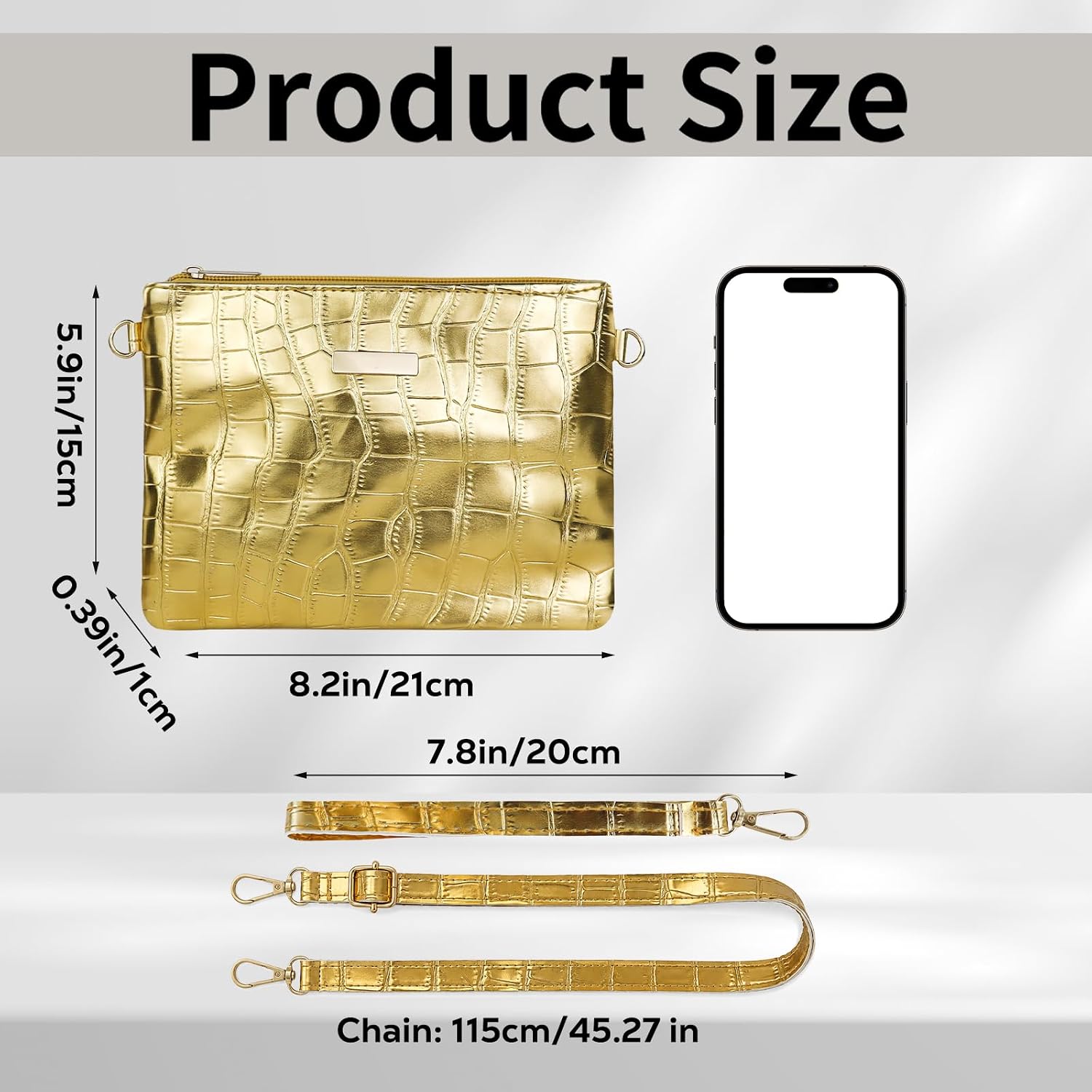 Women’s Wristlet Wallets, Ladies Leather Slim Phone Purse, Large Capacity Zipper Clutch Handbag with Wrist Strap image 4