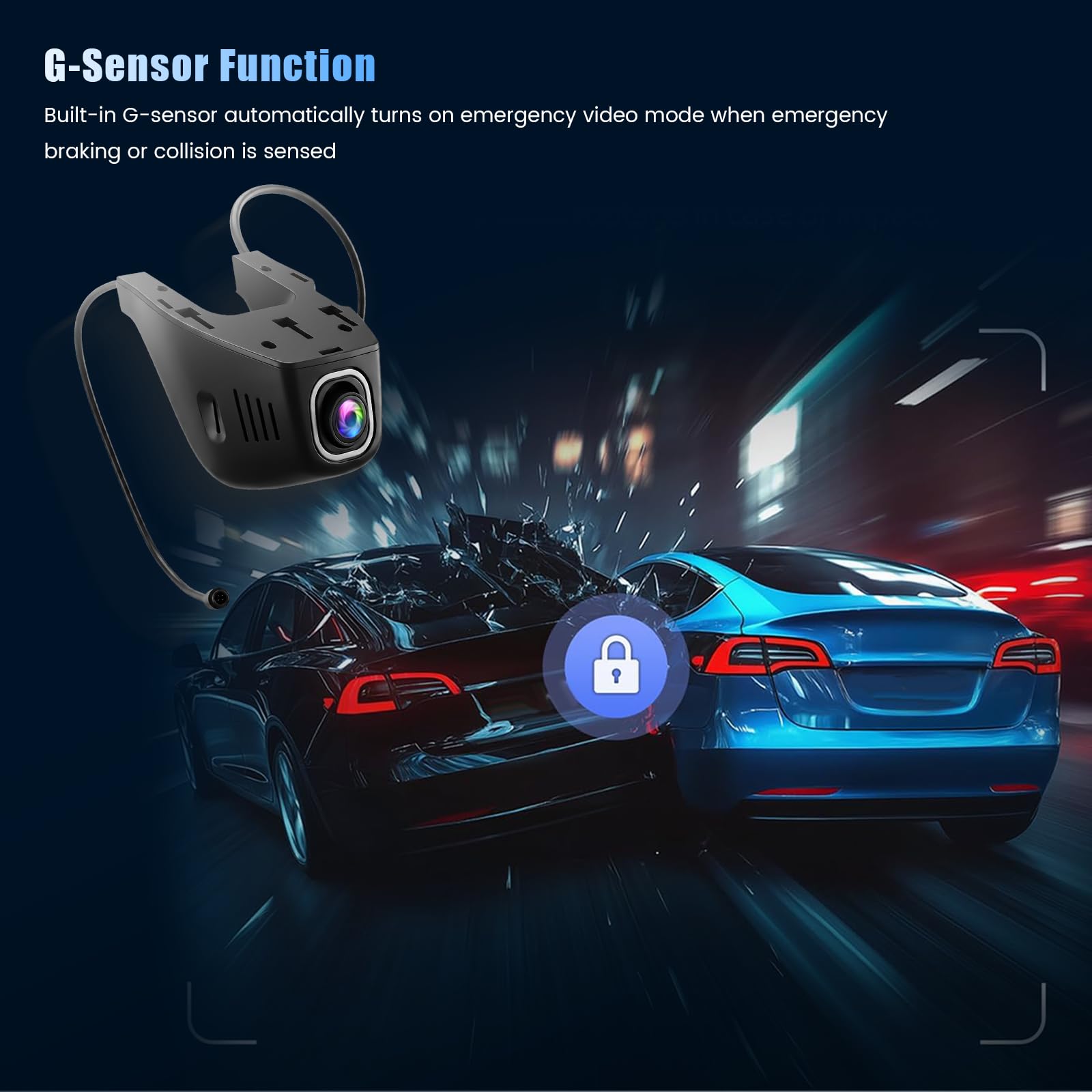 Inefala Dash Cam 4K+1080P Avant Arrière WiFi App