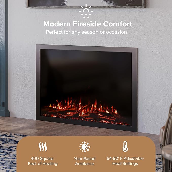 Chimenea Eléctrica Empotrable Modern Ember 44 Pulgadas 1500W miniatura 6