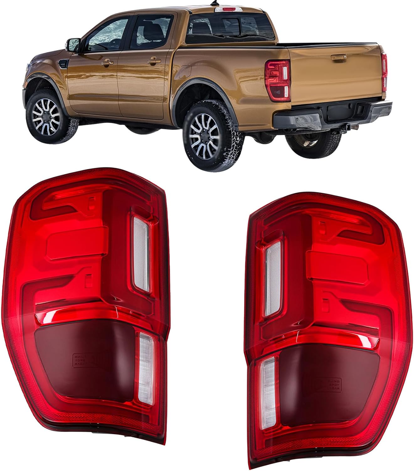 labwork Right and Left Tail Light Replacement for Ranger 2019-2023 W/Blind Spot Passenger and Driver Side Rear Lamp KB3Z13405G KB3Z13404G