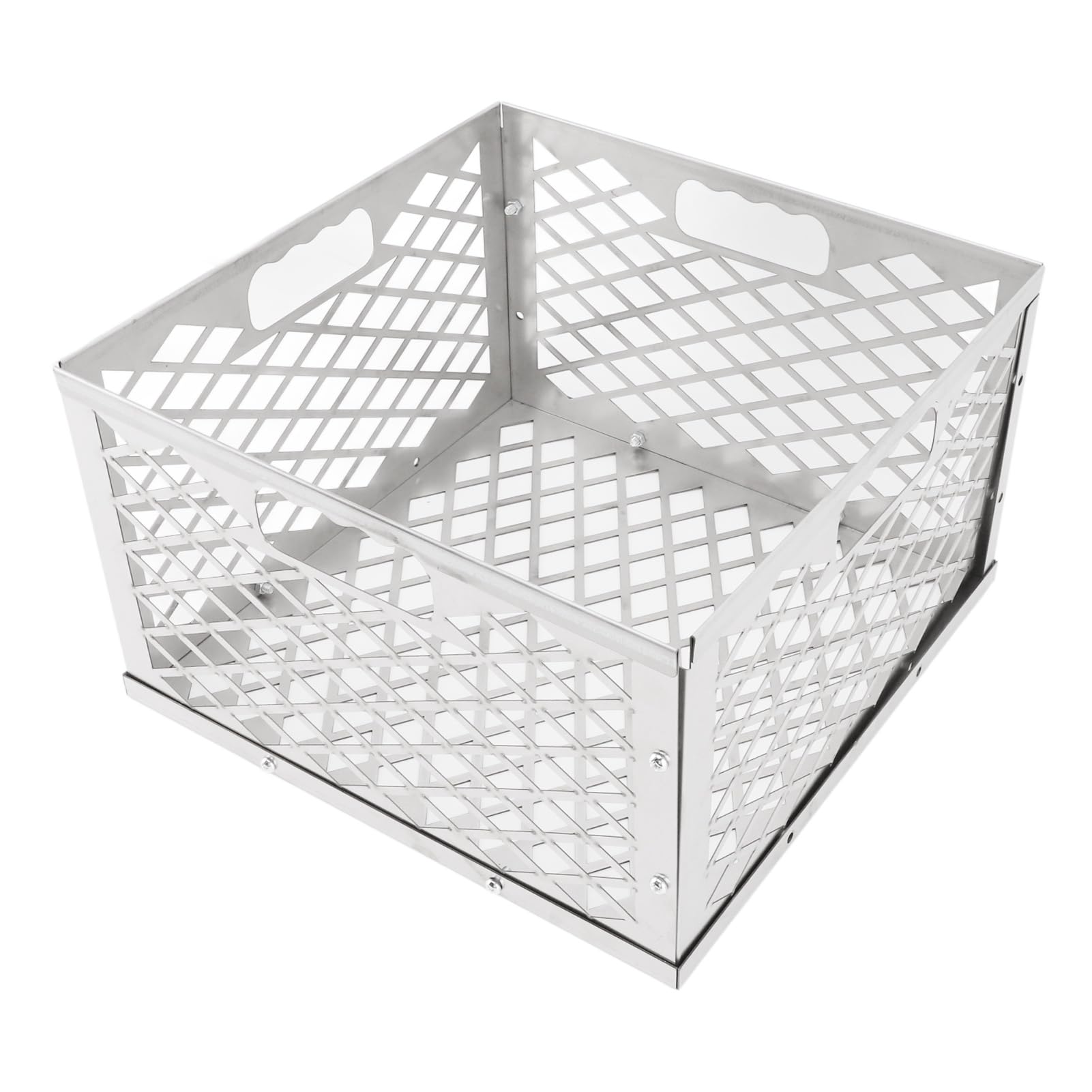 Pssopp Cesta para Fuego de Carbón en Trozos, Soporte Portátil Resistente para Parrilla de Barbacoa de Carbón de Acero Inoxidable para Carbón en Trozos de Barbacoa