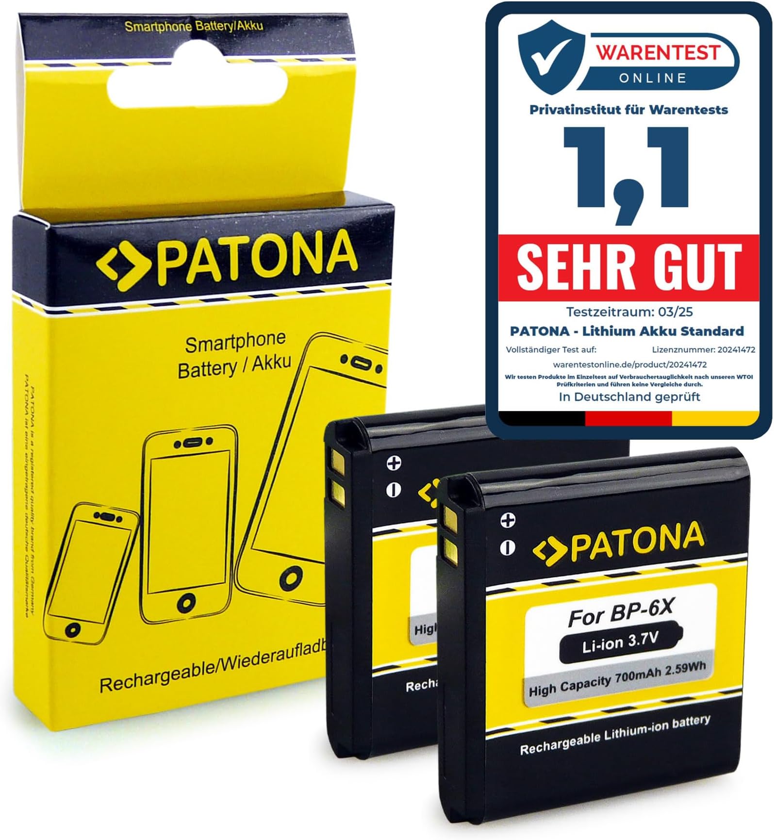 2x Battery BP-6X compatible with Nokia 8800 8801 8800 Sirocco RM-13 RM-165