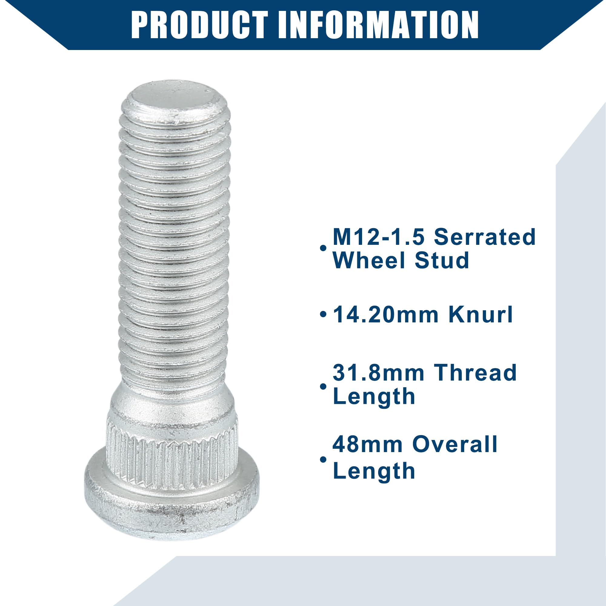 A ABSOPRO No.9094202049 Bullone per Perno Ruota M12-1.5 per Lexus per Toyota 20 Pezzi