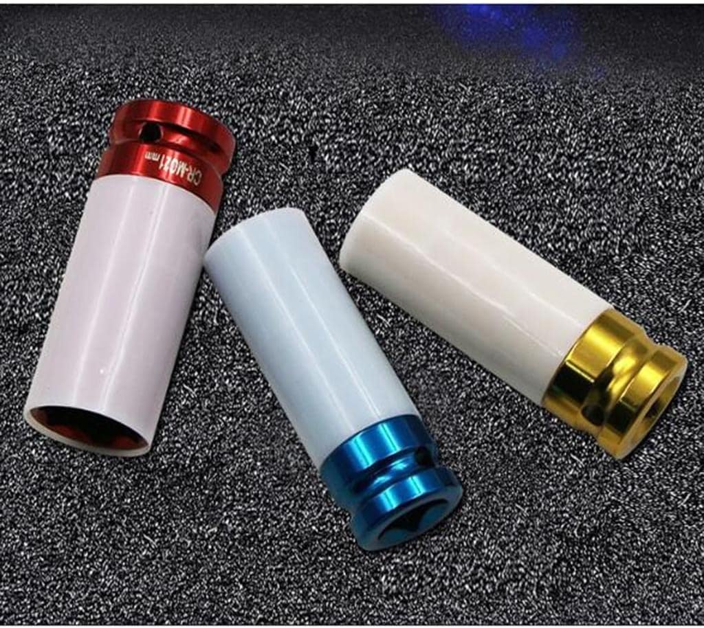 3Pcs Thin Wall Deep Impact Socket Set Lug Nut or 17-19-21mm ¨C Chrome Moly Steel ¨C Car Wheel Repair Tool Kit - Drive Socket Set for Automotive Maintenance