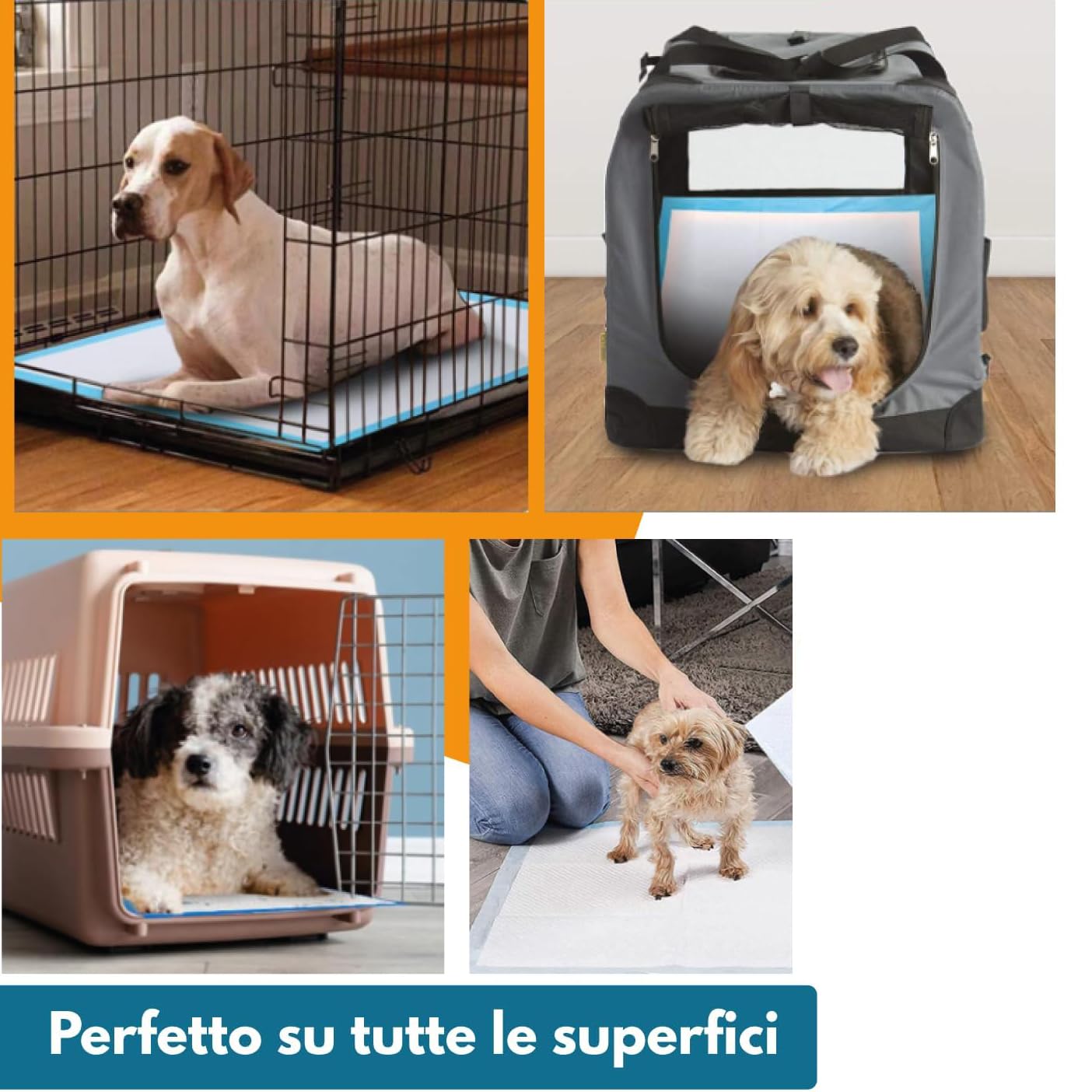 Tappetini Igienici per Cani 60X90cm, Traverse Cani Accessori, Tappetini Cane, Traversina Tappetino Cane Pipi Assorbenti Igienico, Asciugatura Rapida (120PZ)