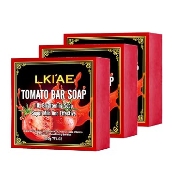 Natural Tomato Brightening Soap Bar, Clean Skin, Stains and Make-Up Residue, Doesnt Dry Out Skin, With Vitamin A/B/C, For Face & Body, 7 oz Pack of 3