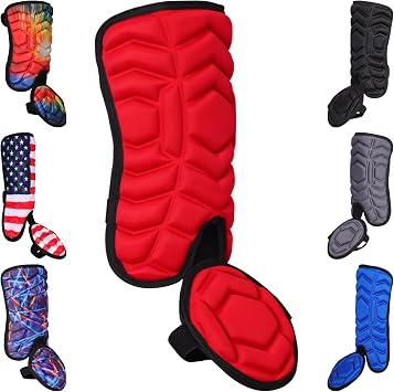 Exxact Sports Batters Baseball Leg Guard with Adjustable Straps, Shin Guard Baseball Youth & Adult Size