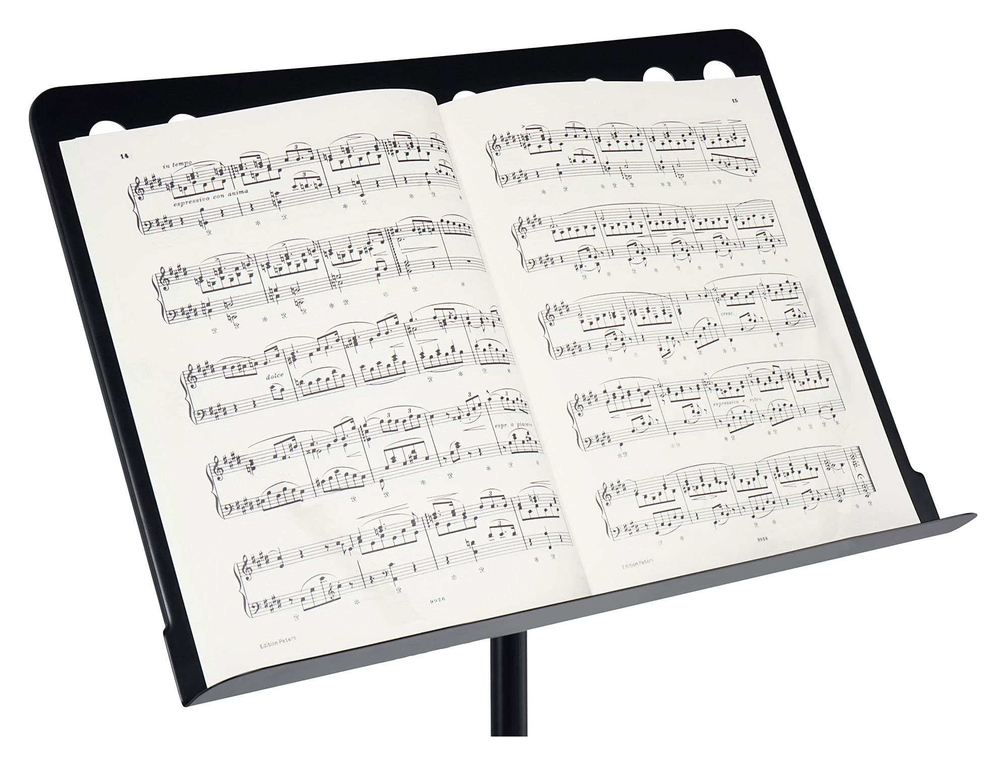Classic Cantabile Metall Orchesterpult Schwarz (Lochpult Notenständer, Höhe 58 bis 100 cm einstellbar, Maße der Ablage: 50,0 x 34,8 x 4,5 cm)