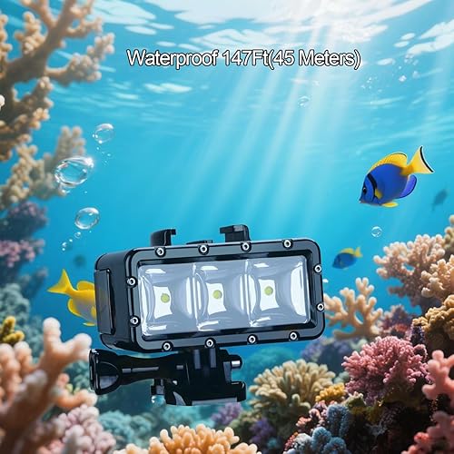 Miniatura 7 de Suptig Luz impermeable de alta potencia regulable doble batería impermeable luz de video LED de llenado de luz nocturna de buceo para Gopro Hero 10