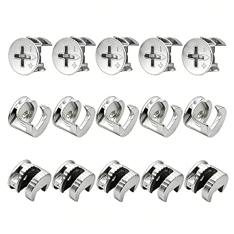 15 Pcs Cam Lock Nuts, 15 x 11 mm Cam Locks for Furniture Connectors