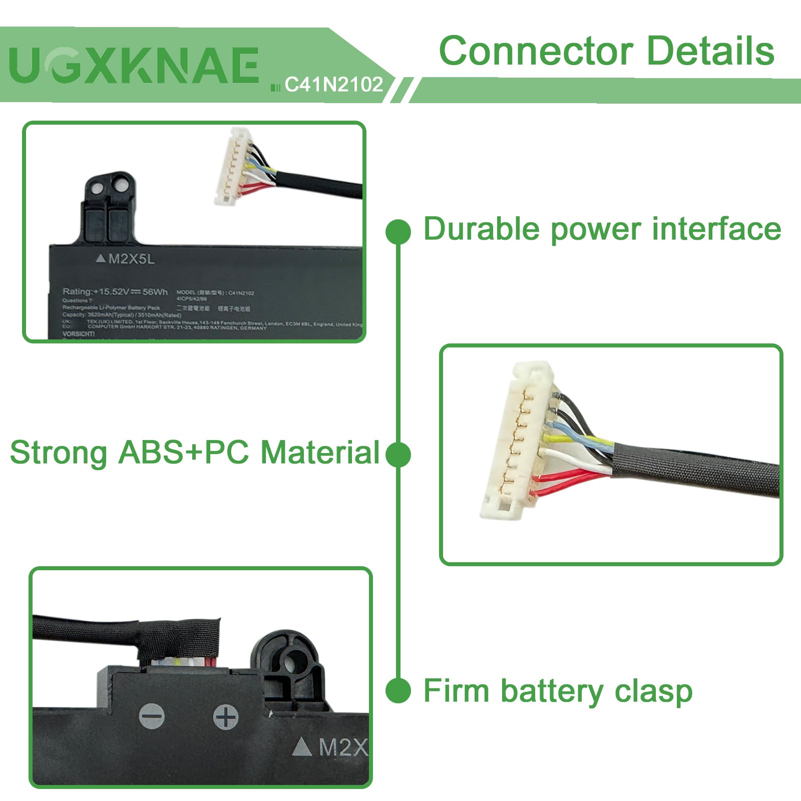 Amazon.com: UGXKNAE C41N2102 Laptop Battery Replacement for