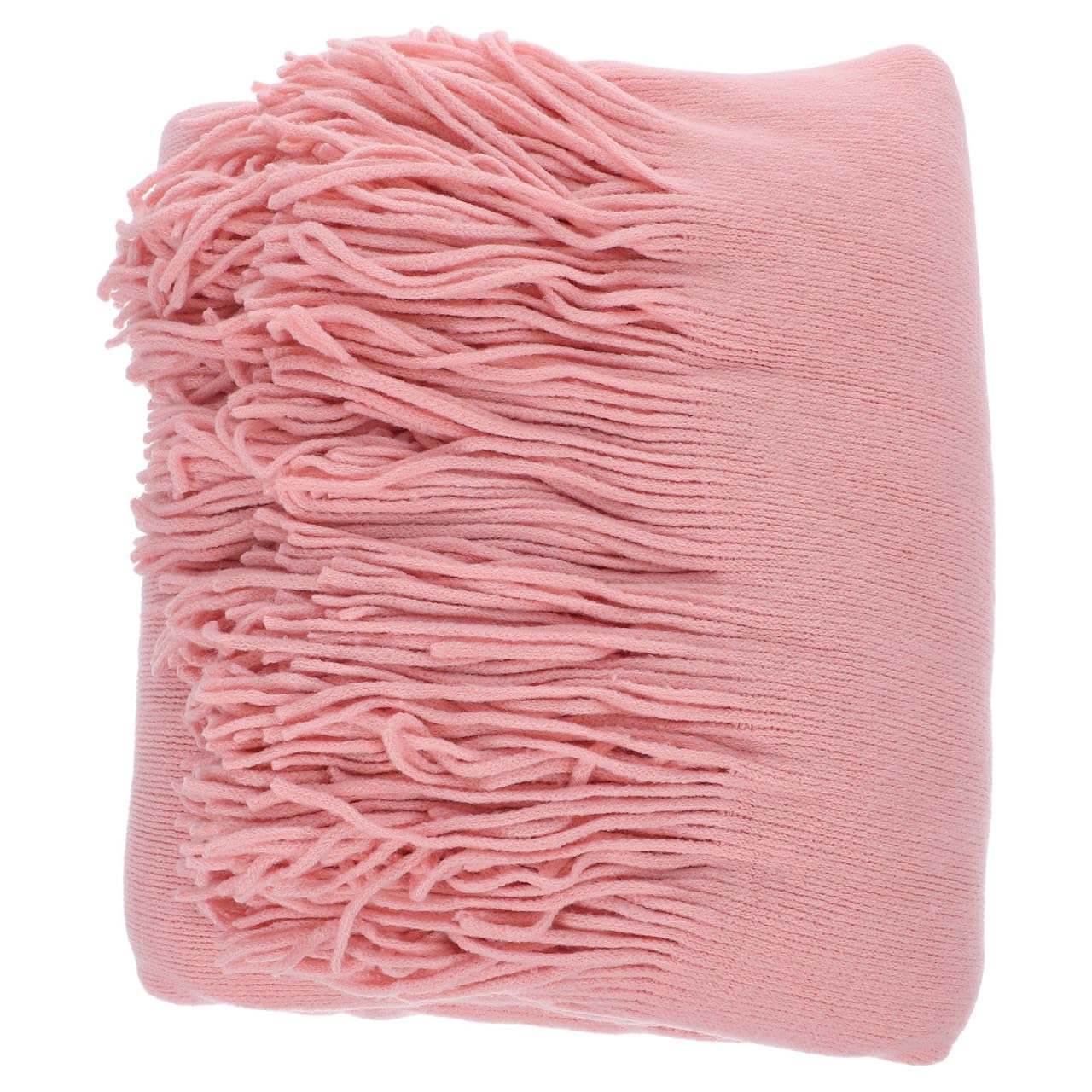 Manta rosa cálida para sofá SUPVOX con flecos estilo nórdico decorativa para sala