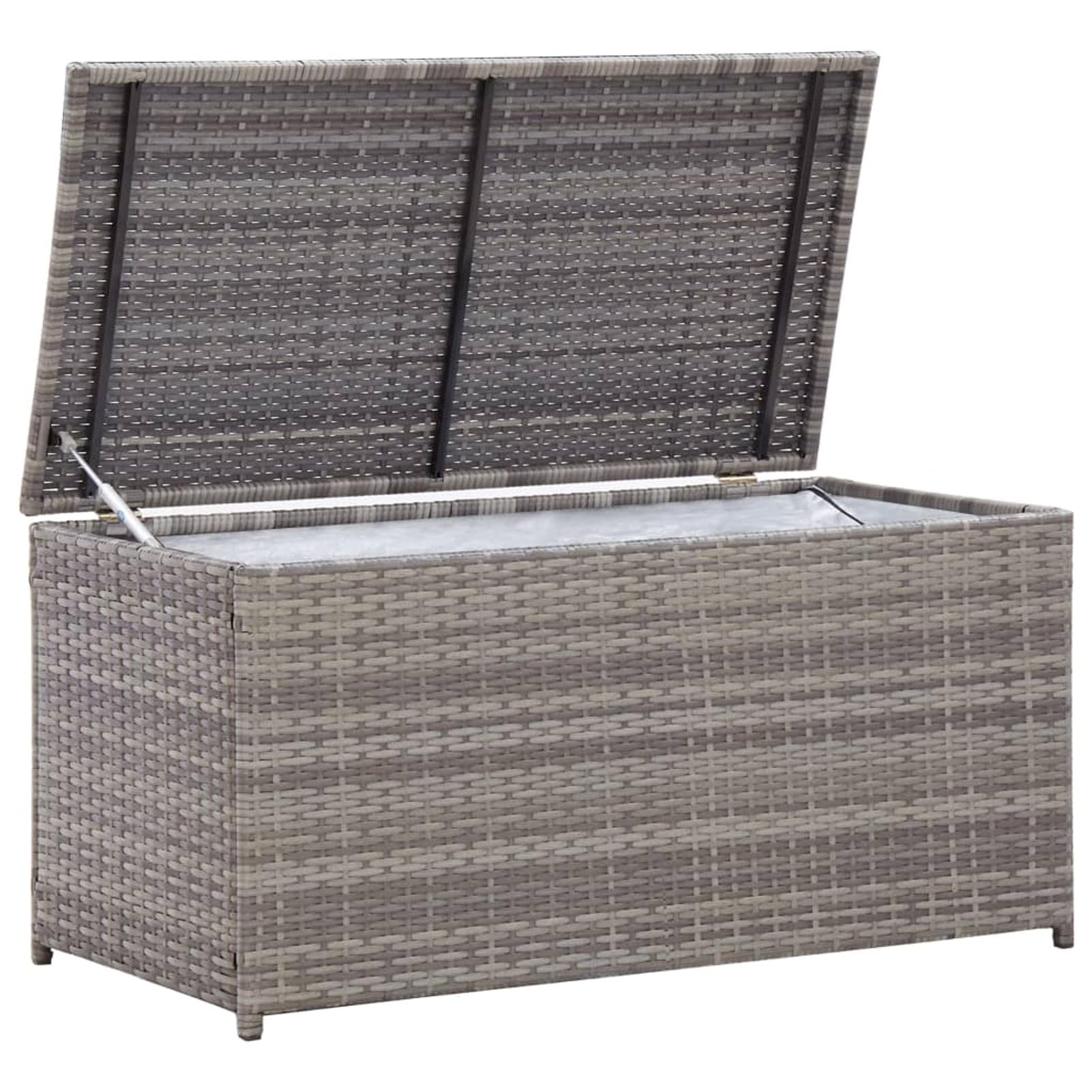 ShGaxin Schowek ogród, Arcon na zewnątrz, Baul Garden Storage, ogród ogrodowy, skrzynia ogrodowa na zewnątrz, rattan, szary 100x50x50 cm