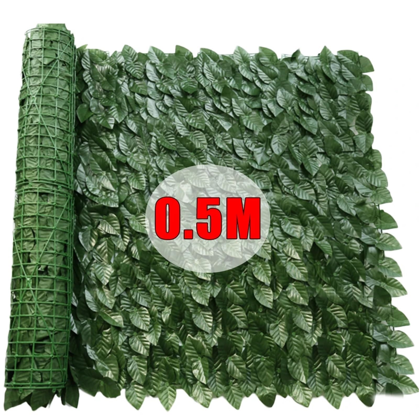 Sztuczna osłona ogrodzeniowa, Sztuczny płot z liści bluszczu na taras ogrodowy i balkon, zielony, 50 cm x 50 cm(Dark Green Leaves)