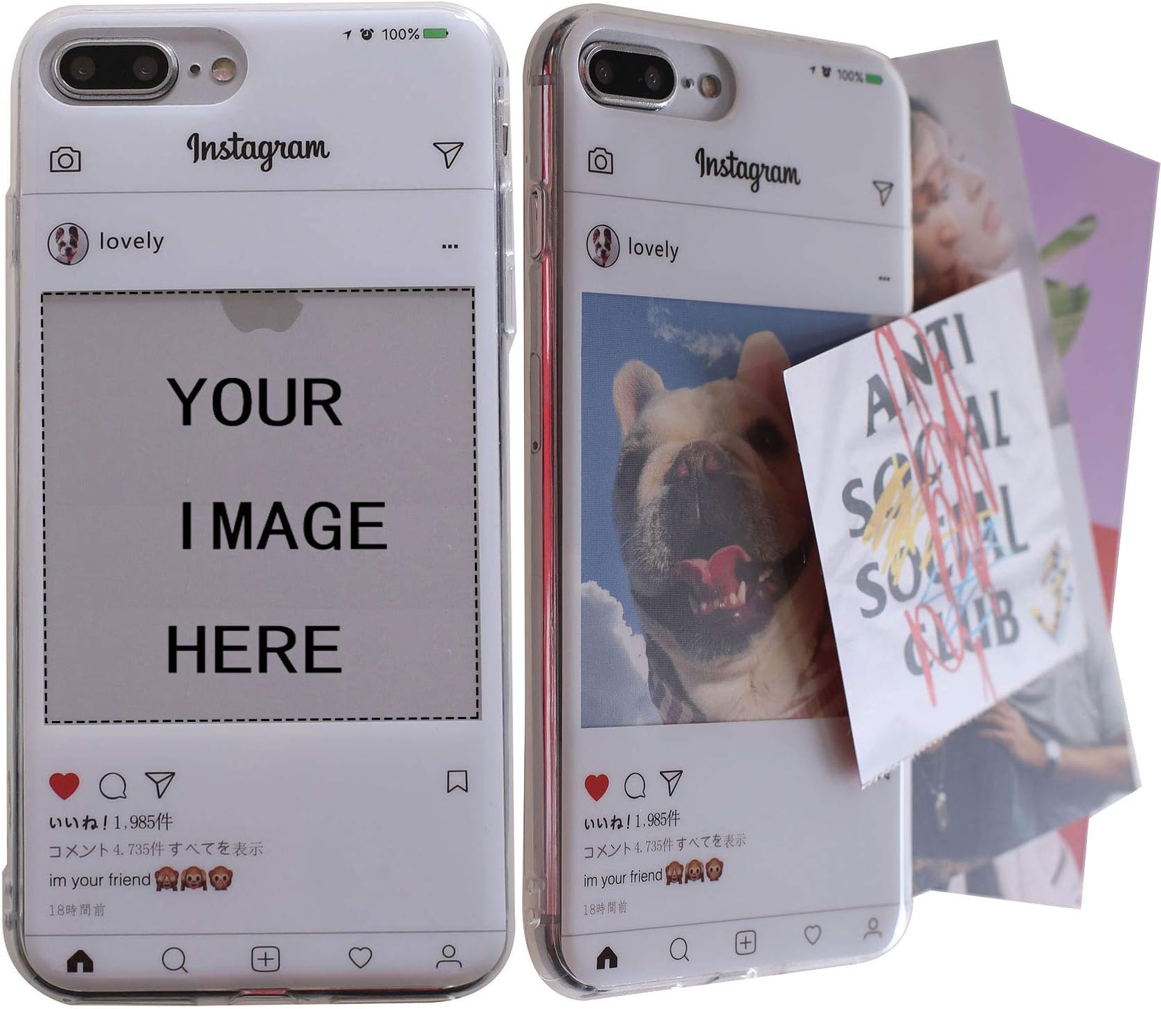 ARASO Picture iPhone 8 Plus Case, Personalized Custom Picture Phone Case, Create Your Own Photo Instagram Case-Shock Absorbing TPU PC Protector Slim Carrying Case for iPhone 7 Plus/iPhone 8 Plus