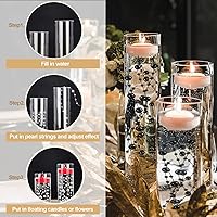 Vista 4 de 50 piezas de cadenas de perlas para velas flotantes, perlas falsas de efecto flotante para relleno de jarrón, decoraciones centrales para mesa