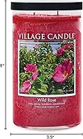 Vista 4 de Village Candle Wild Rose - Tarro de vidrio grande, vela perfumada, 19 onzas, rosa