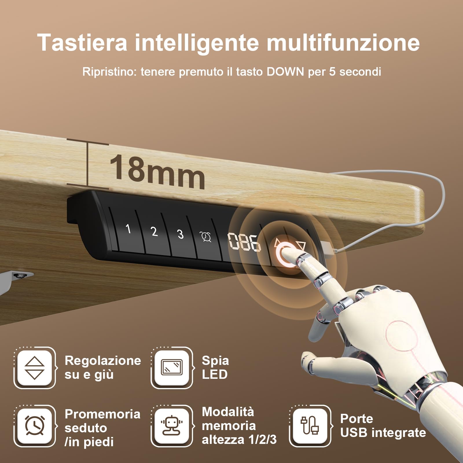 JUMMICO Scrivania Regolabile in Altezza Elettrica 160x80 cm, Scrivania Ergonomica Seduta in Piedi con Vassoio per Cavi e Porta USB, Scrivania per Computer Ufficio, Beige e Bianco