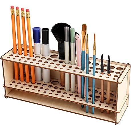 Versatile Wooden Paint Brush Holder: A Haven for Artist Essentials