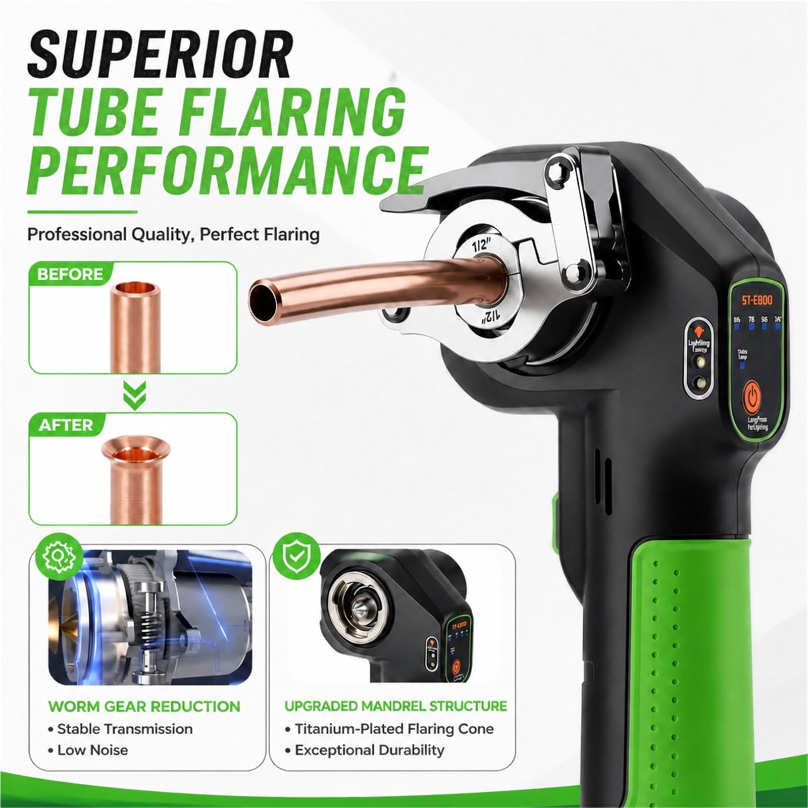 Kit de abocardado automático inalámbrico, expansor para HVAC tubos de cobre