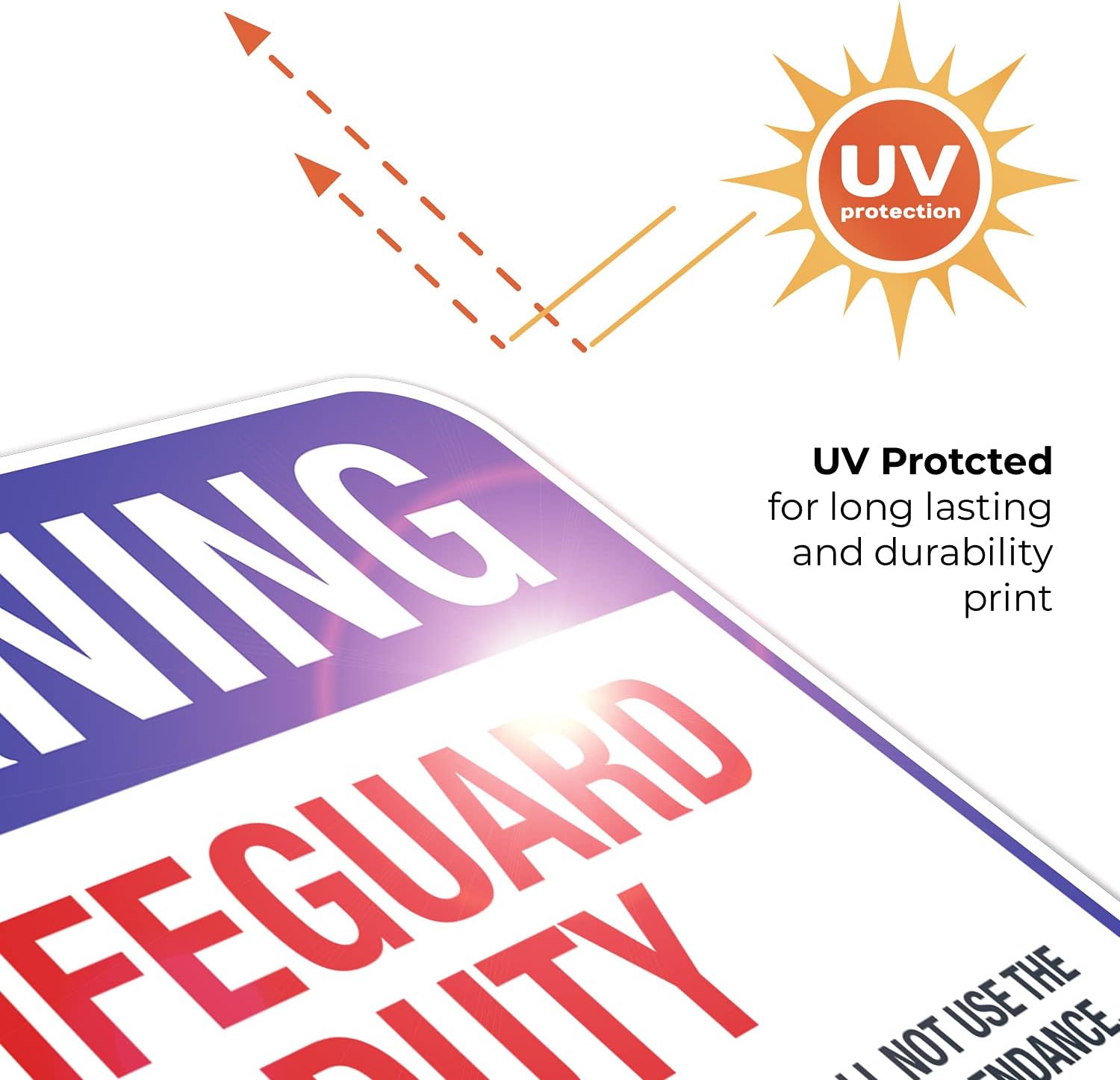 Pool Sign, Warning No Lifeguard On Duty Sign, 12x18 Inches, Rust Free .063 Aluminum, Fade Resistant, Made in USA