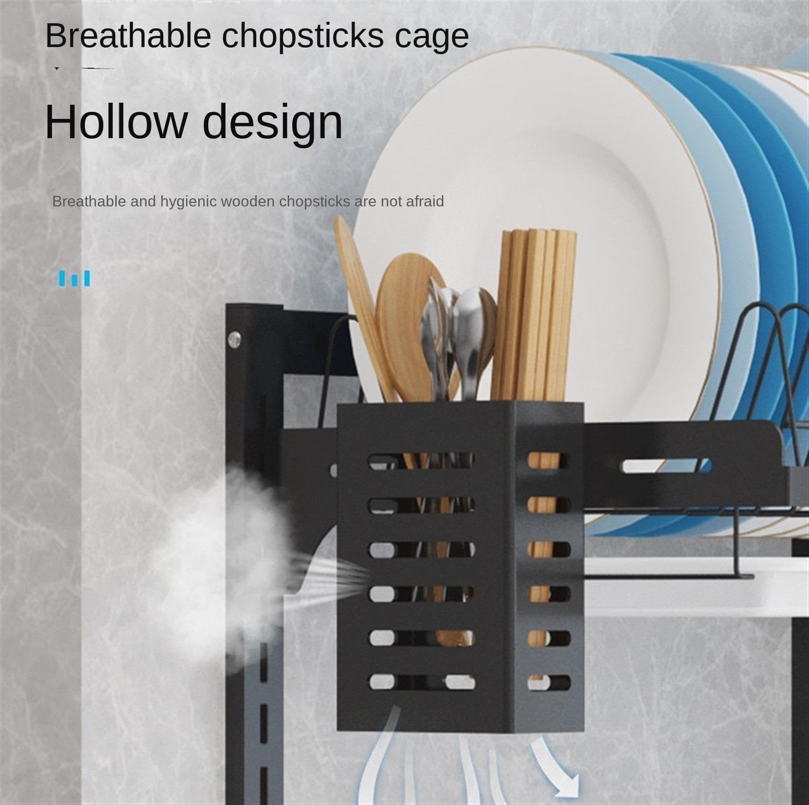 Escurreplatos Escurridor De Platos con Soporte para Utensilios Organización Cocina