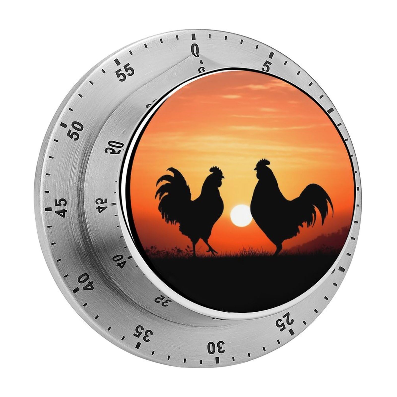 Animal Chickens Manual Countdown Timer with Magnetic Base Visual Mechanical Timer for Classroom Home Study and Cooking