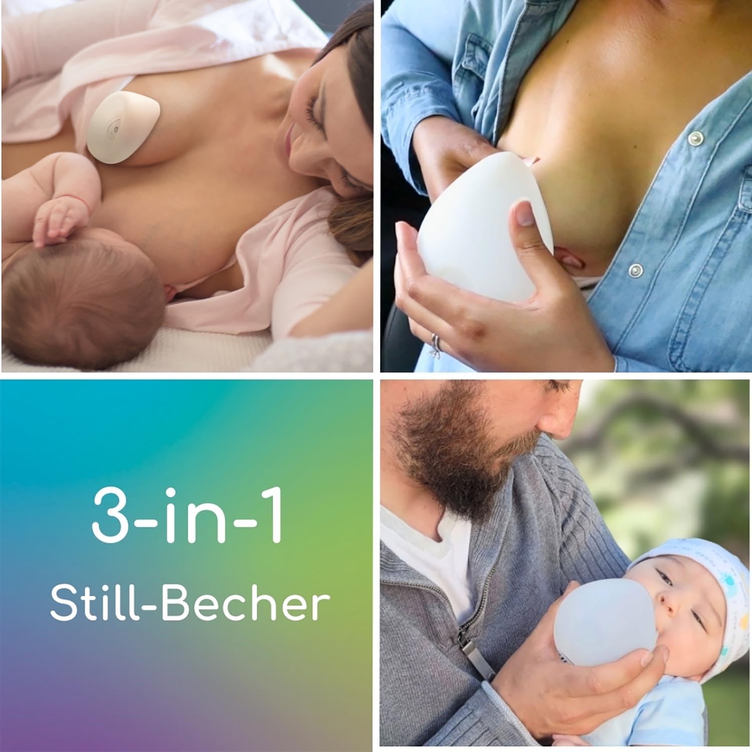 Ardo kindestCup 3 in1 Muttermilch Auffangschale & Stillbecher, Muttermilch auffangen und direkt füttern, selbsthaftend, ideal auch für Handentleerung, Milchauffangschale Milchauffänger