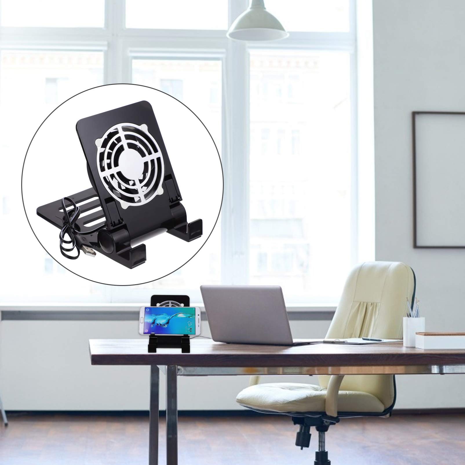 jojofuny 2pezzi Supporto Per Smartphone e Consolle Da Gioco Con Ventilatore Usb Stand Portatile e Compatibile Per Switch Raffreddamento Efficiente e Superficie Stabile