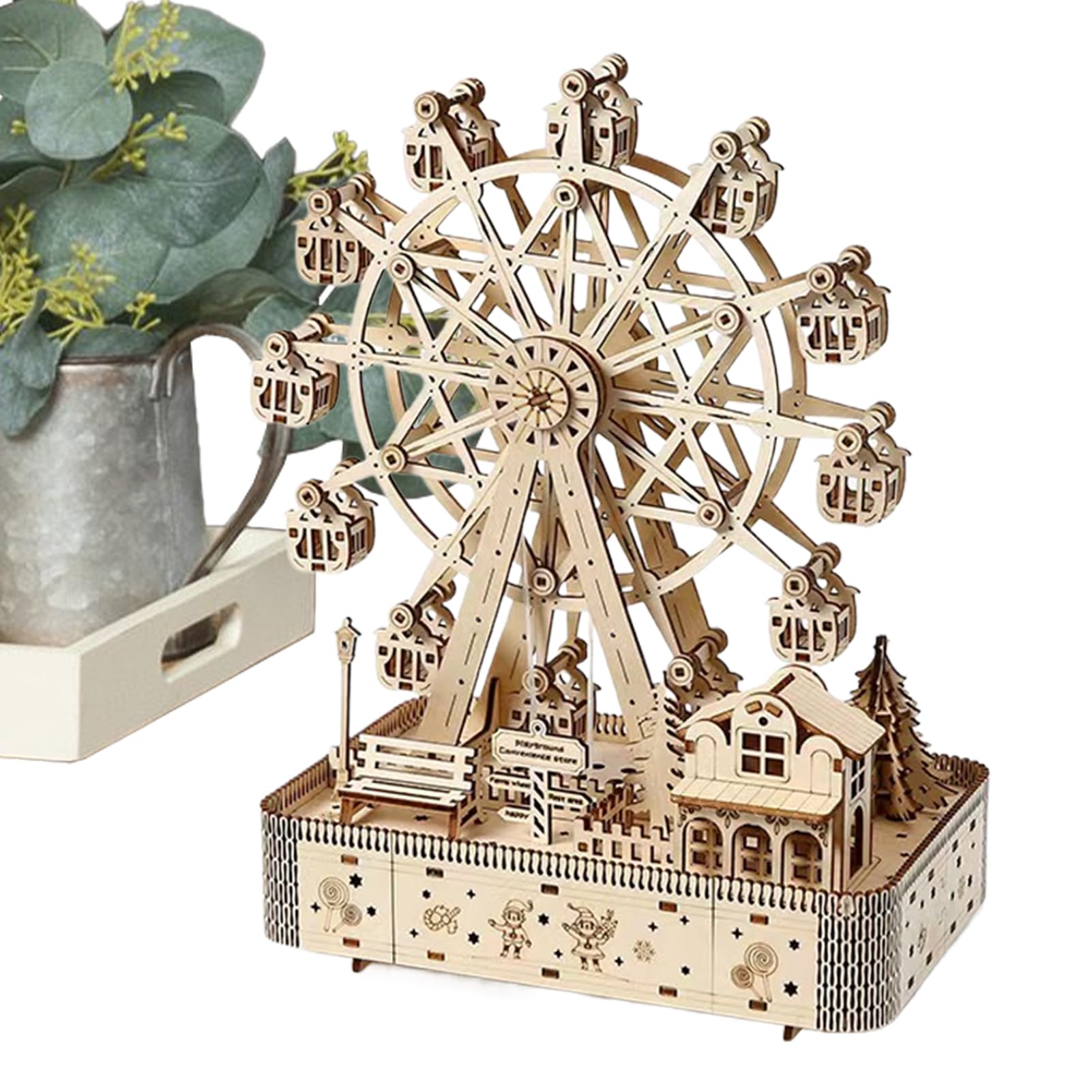 Puzzle 3D de madera de gran rueda en kit de montaje