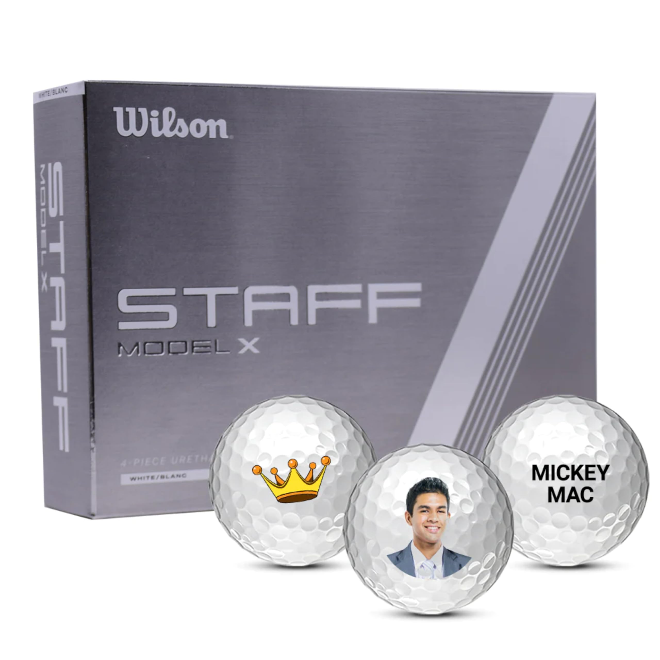 Wilson Staff Model X Custom Golf Balls - Personalize with a Photo, Image, or Logo (Set of 12)