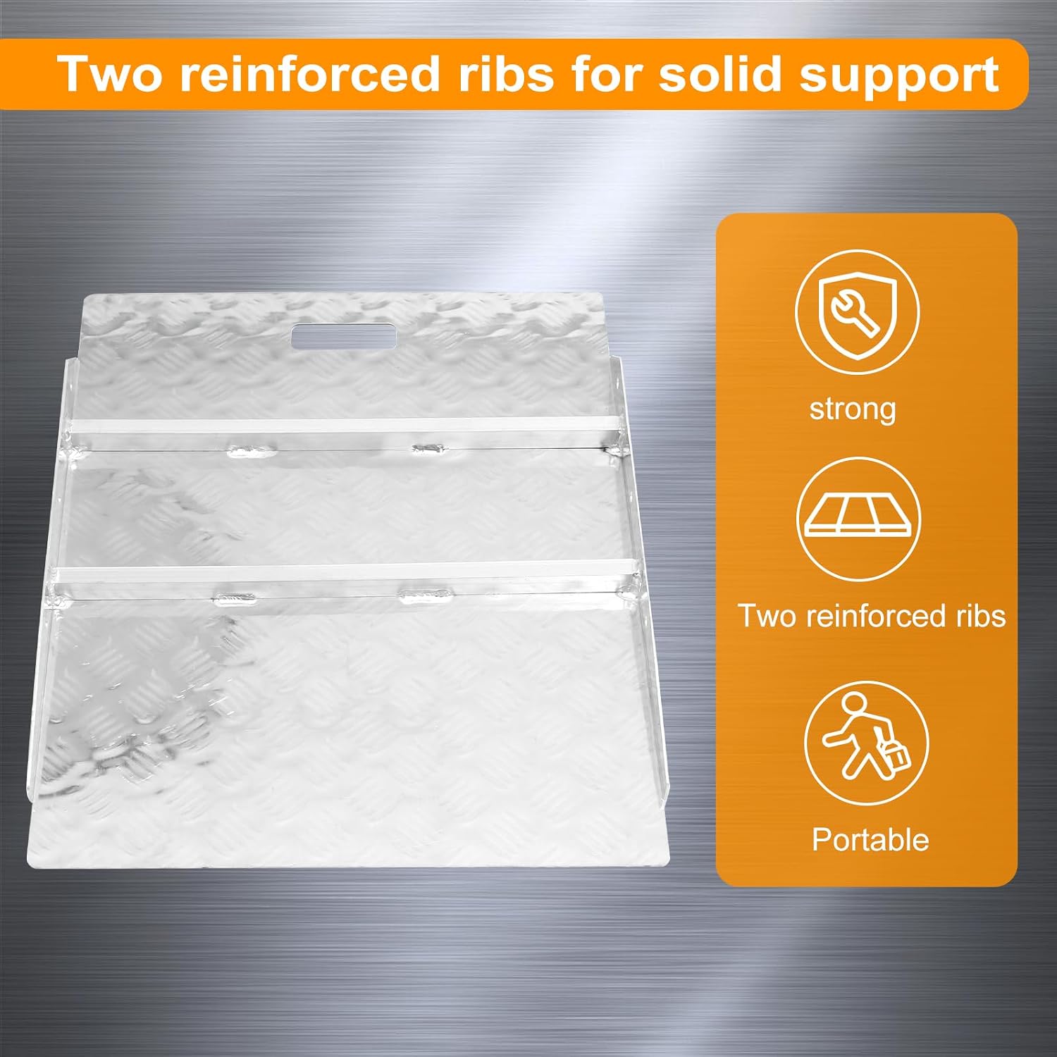 2-6" Rise Aluminum Threshold Ramps for Doorways, 29"x24" Shed Handicap Ramps for Wheelchair and Scooter, 550 Lbs Load Capacity