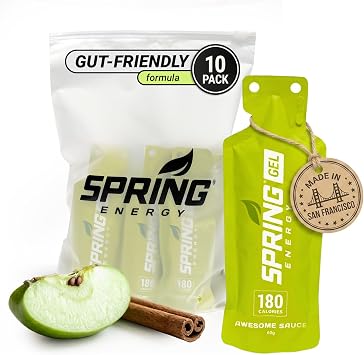 Spring Energy Gel Wholesome, Stomach Friendly, Vegan | Apple Cinnamon Sweet Potato | Awesome Sauce | No Rice Syrup. No Maltodextrin. No Preservatives