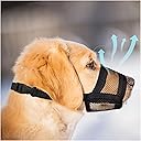 Dog Muzzle for Large Dogs - Air Mesh Muzzle for Large Sized Dog | Adjustable No Bark Dogs Muzzles for Scavenging Licking & Chewing | Prevent Biting | L 7.9'' - 9.4''