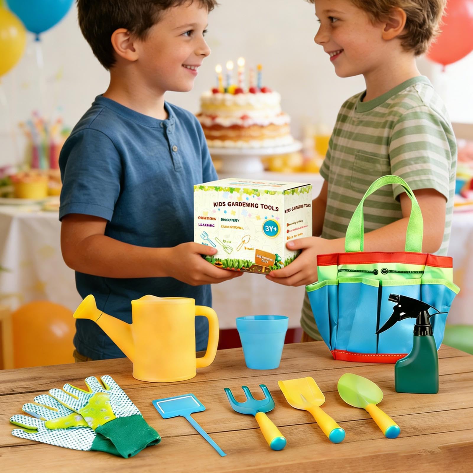 Herramientas de Jardinería para Niños Juguetes de Exterior con y Rastrillo