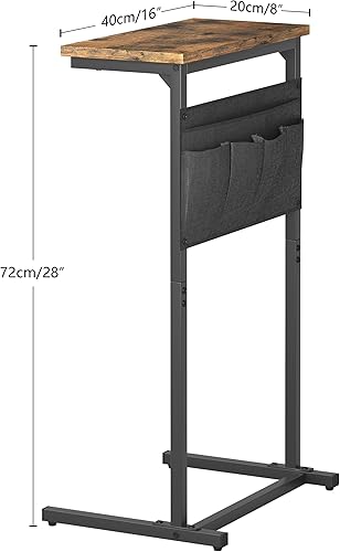 Miniatura 3 de Mesa auxiliar en forma de C, mesa auxiliar para sofá, bandeja de TV pequeña, mesa de sofá con bolsa de almacenamiento para espacio pequeño, sala de