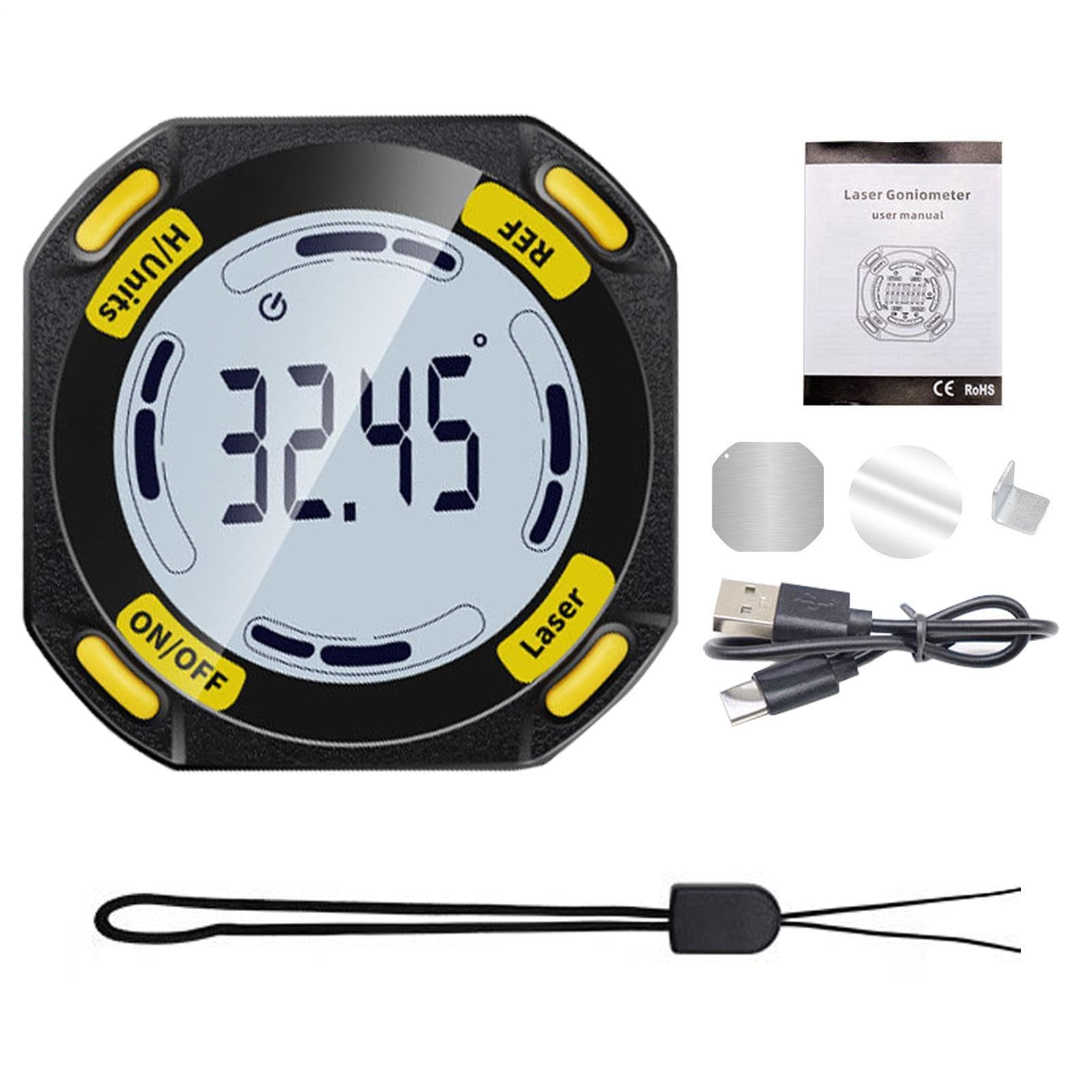 Medidor de ángulo digital – Medidor electrónico magnético, inclinómetro | cúbico | de nivel de precisión para carpintería, pantalla de retroiluminación, medición, sierra ingletadora biselada
