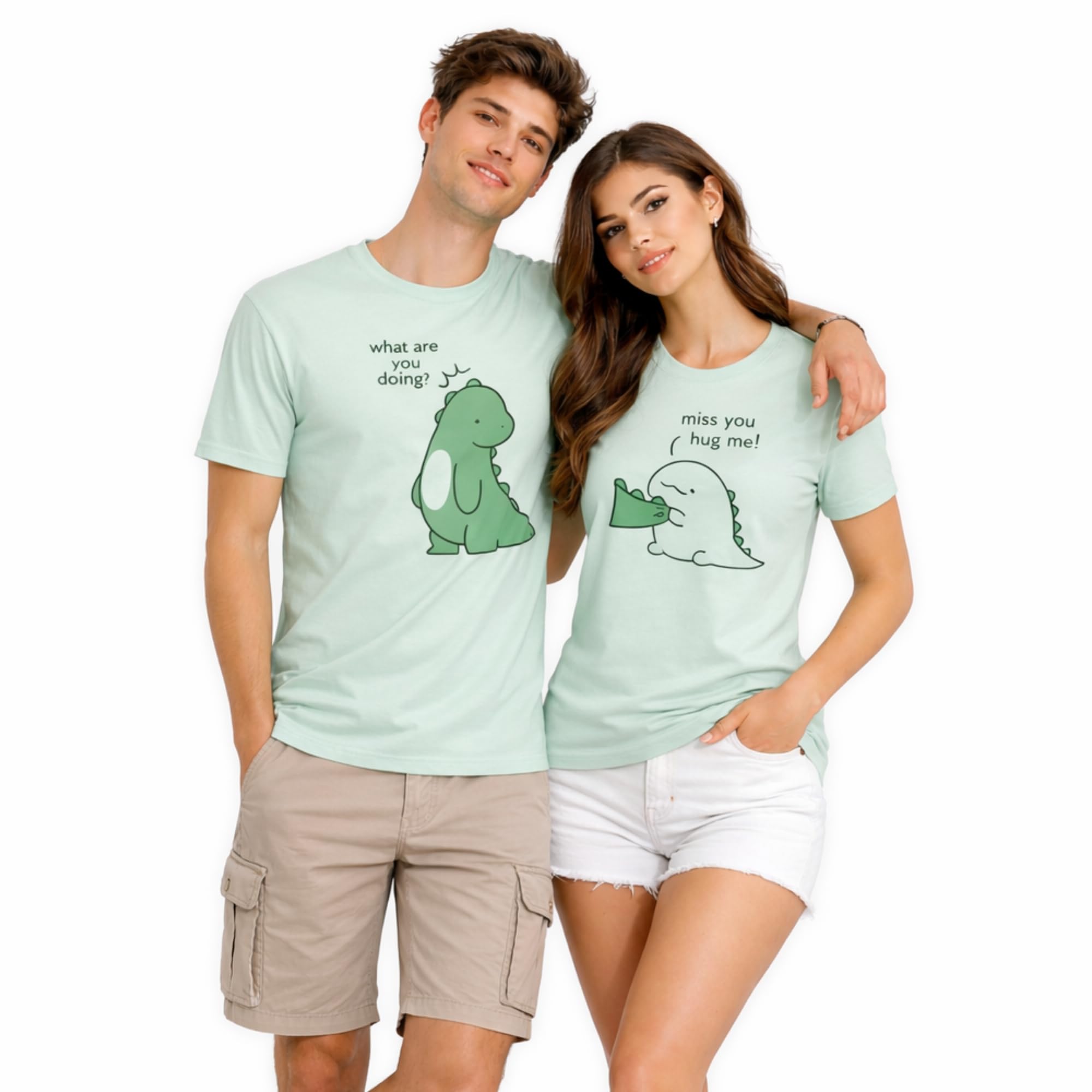 Buy KAPDA KULTURE Couple T-Shirts for Men & Women | Cute Dinosaur