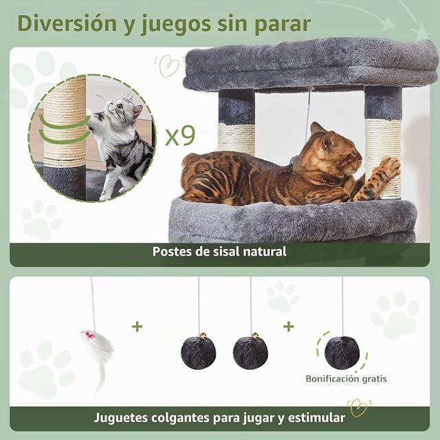 Foto 6 de 8 de Taoqimiao Árboles Rascadores para Gatos XXL 180 cm, Torre Gatos, MS034G