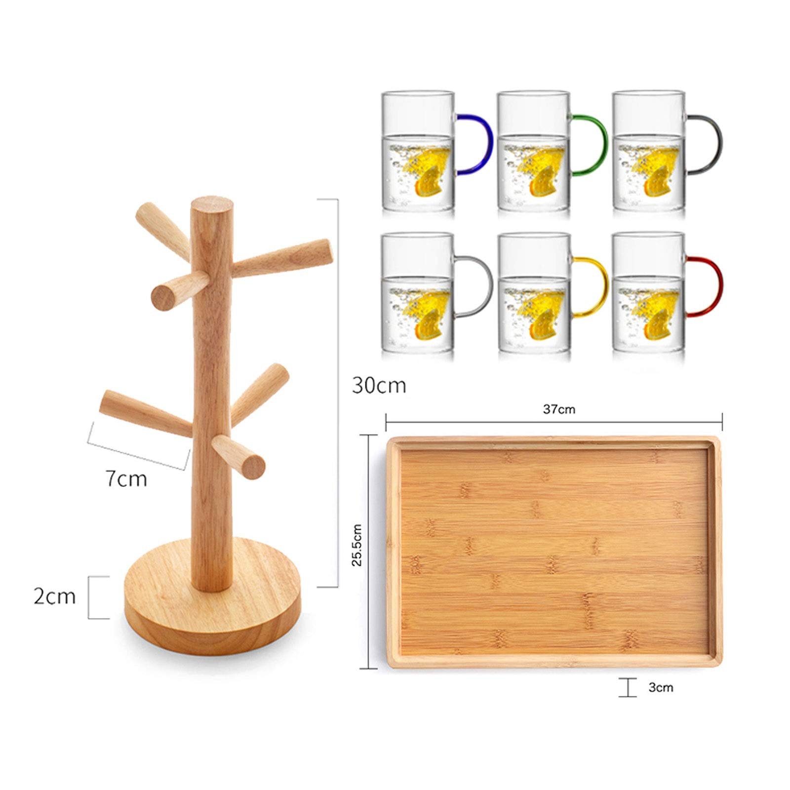 Szklane kubki do piwa zestaw 6 sztuk, szklane kubki z uchwytem 450 ml, duże szklanki do piwa do zamrażarki, kubki do piwa szklanki do picia 450 ml, szklane kubki z półką szklanki do picia (kolor: złoty)