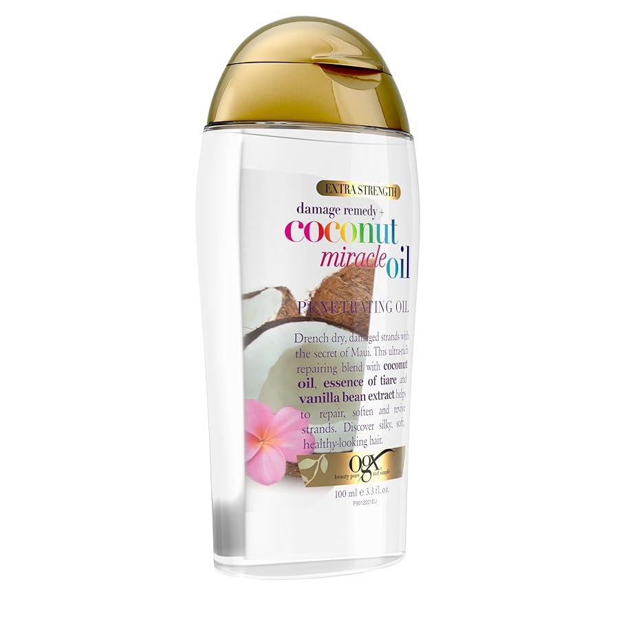 OGX Extra Strength Damage Remedy + Coconut Miracle Oil Penetrating Hair Oil Treatment, Extra Hydrating Anti-Frizz Oil for Coarse, Dry Hair, Paraben-Free, Sulfated-Surfactants Free, 3.3 Fl Oz - image 5